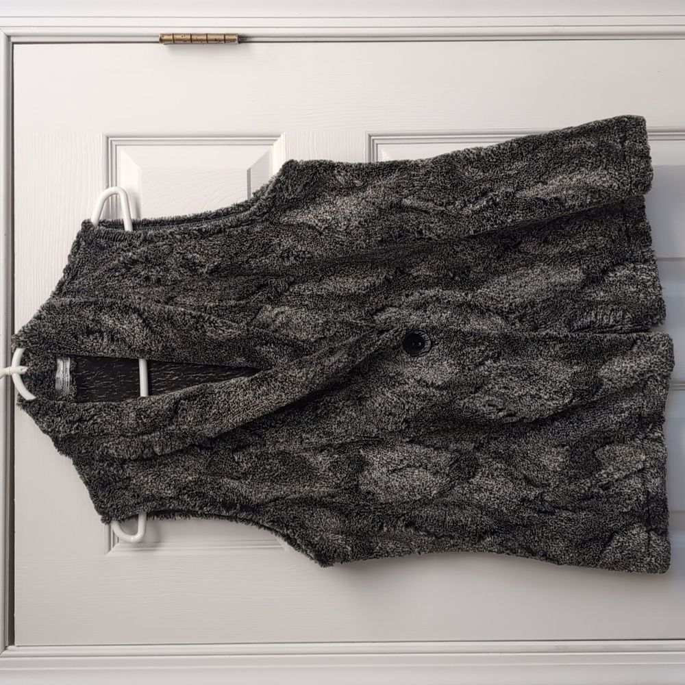 Vine Street Gray Faux Fur Sleeveless Vest Size Large